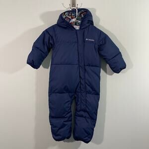 Columbia Navy Water Resistant Down Insulated Snuggly Bunny Bunting Size 18-24M